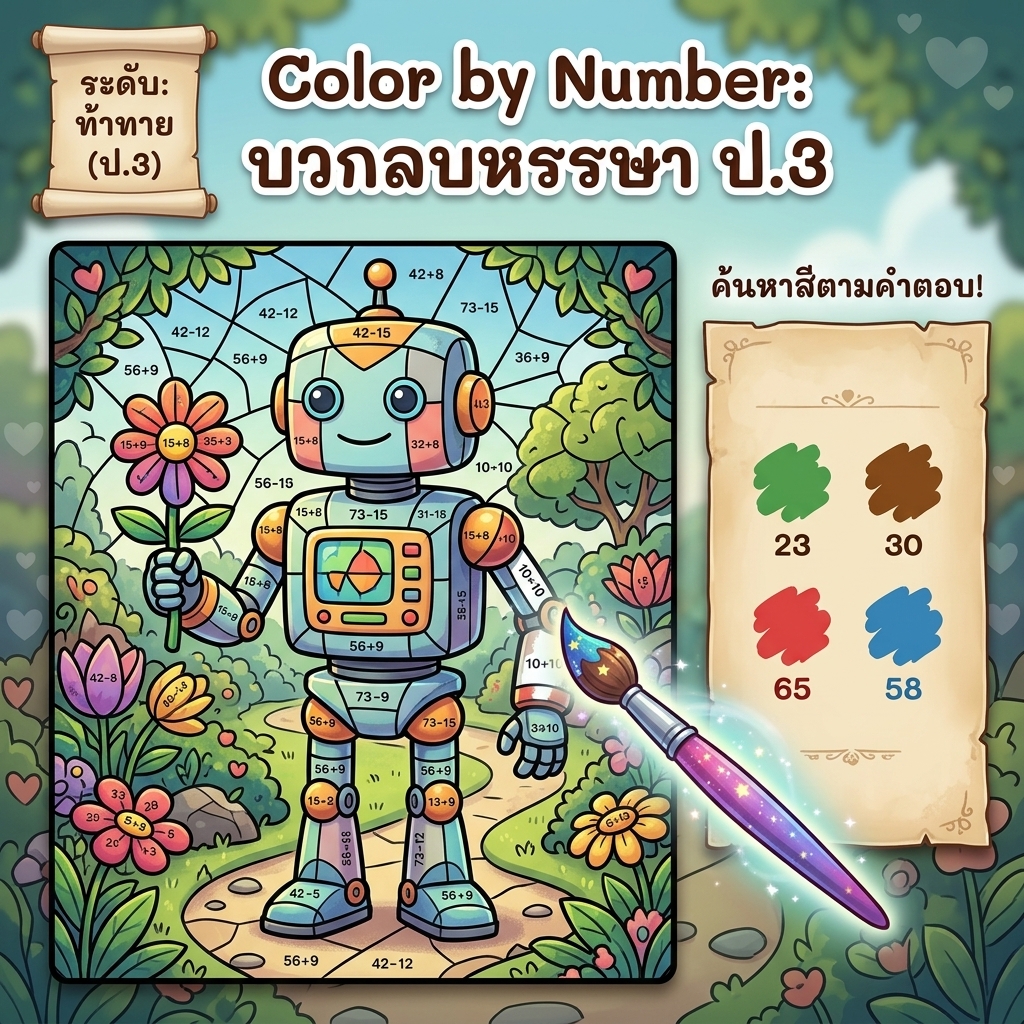 Color by Number บวกลบหรรษา ป.3