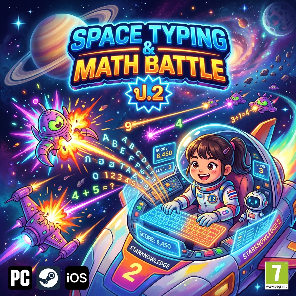 SPACE TYPING & MATH BATTLE ป.2