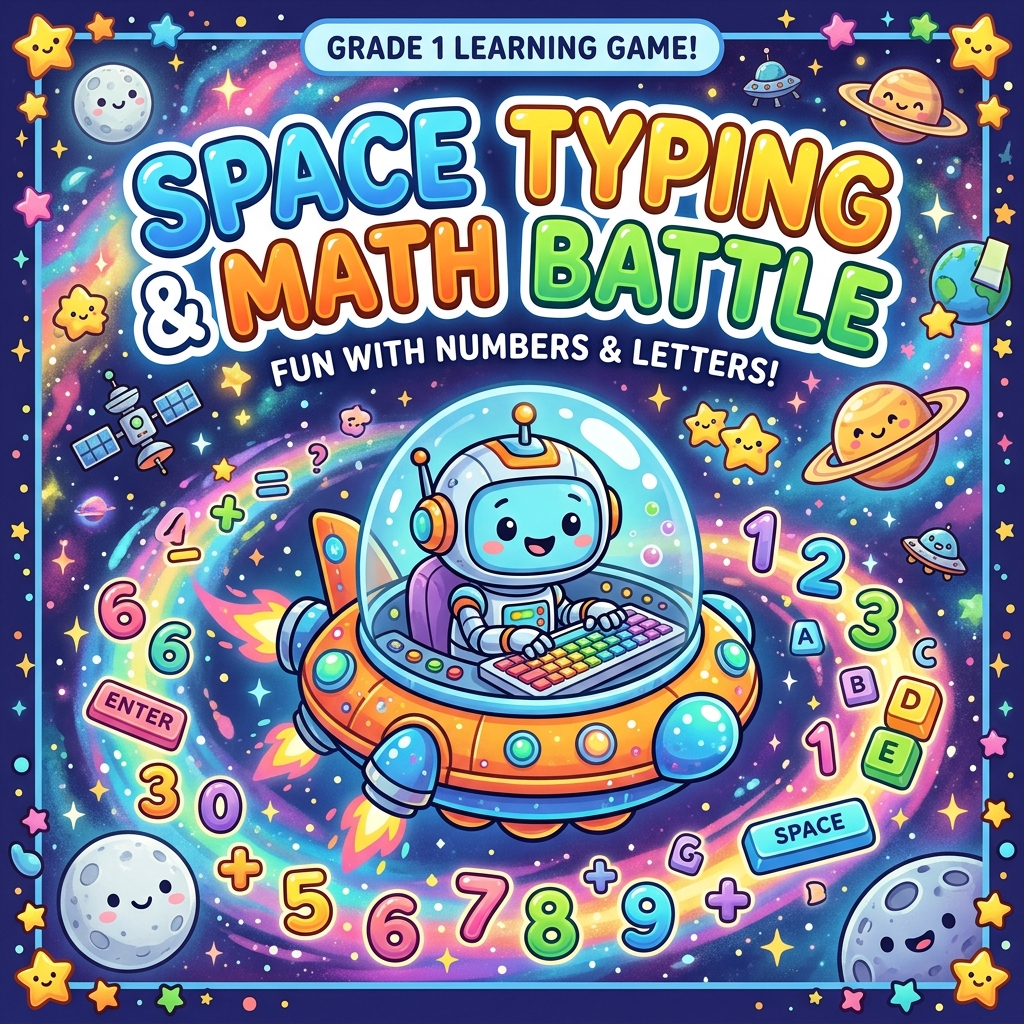 SPACE TYPING & MATH BATTLE ป.1